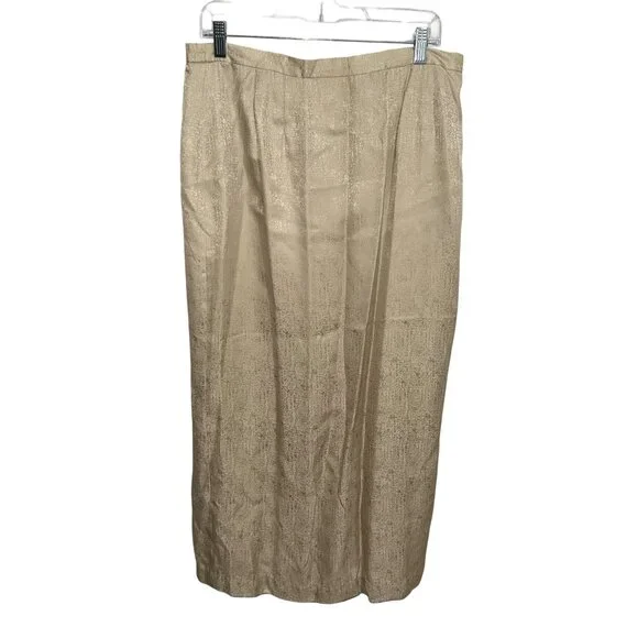 Adrianna Papell 100% Silk Jacket Women's Gold Long Sleeve Vintage Embroidered 16 - Picture 10 of 16